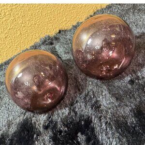 Glass Sphere  Floats Purple Set Of 2